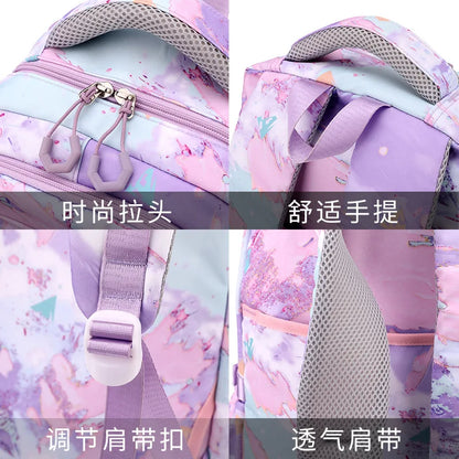 Rolling School Bags for Girls Backpack Children Waterproof School Backpacks with Wheels Middle School Trolley Luggage Back Pack