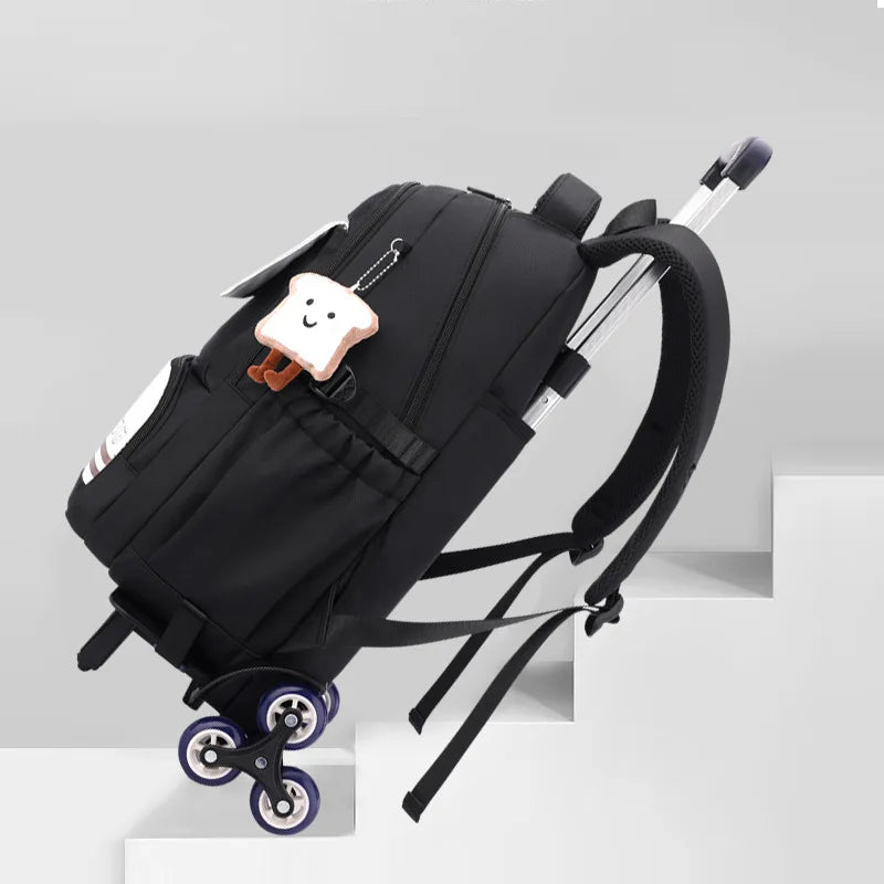 Rolling School Bags for Girls Backpack Children Waterproof School Backpacks with Wheels Middle School Trolley Luggage Back Pack