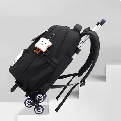 Rolling School Bags for Girls Backpack Children Waterproof School Backpacks with Wheels Middle School Trolley Luggage Back Pack