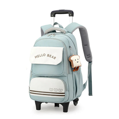 Rolling School Bags for Girls Backpack Children Waterproof School Backpacks with Wheels Middle School Trolley Luggage Back Pack