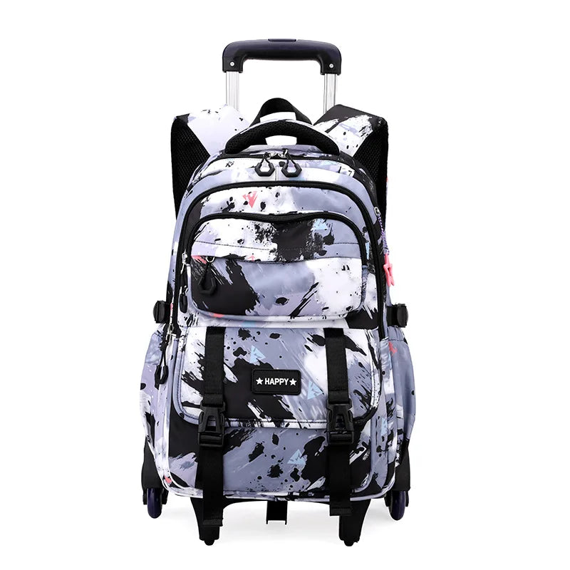 Rolling School Bags for Girls Backpack Children Waterproof School Backpacks with Wheels Middle School Trolley Luggage Back Pack