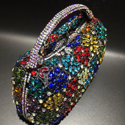 Rose gold Rhinestone Clutches Luxury Champagne Diamond Wedding Purse Newest Crystal Dinner Handbags Designer Party Minaudere Bag