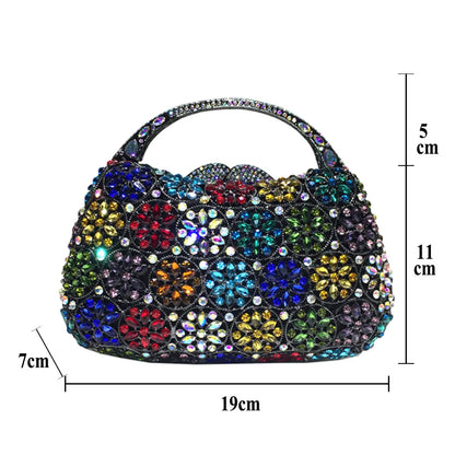 Rose gold Rhinestone Clutches Luxury Champagne Diamond Wedding Purse Newest Crystal Dinner Handbags Designer Party Minaudere Bag