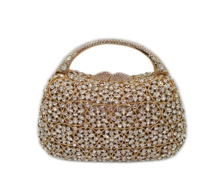 Rose gold Rhinestone Clutches Luxury Champagne Diamond Wedding Purse Newest Crystal Dinner Handbags Designer Party Minaudere Bag