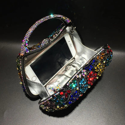 Rose gold Rhinestone Clutches Luxury Champagne Diamond Wedding Purse Newest Crystal Dinner Handbags Designer Party Minaudere Bag