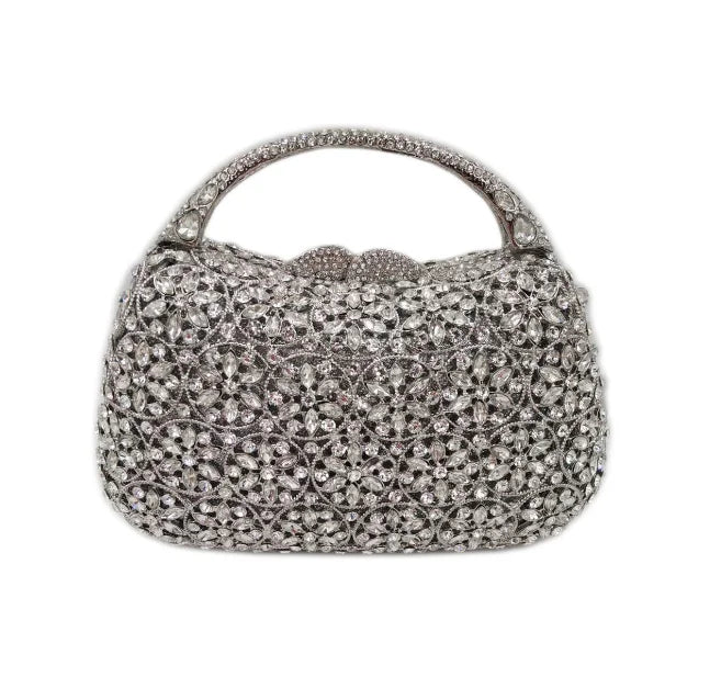Rose gold Rhinestone Clutches Luxury Champagne Diamond Wedding Purse Newest Crystal Dinner Handbags Designer Party Minaudere Bag