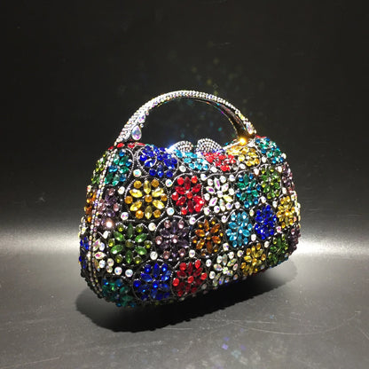 Rose gold Rhinestone Clutches Luxury Champagne Diamond Wedding Purse Newest Crystal Dinner Handbags Designer Party Minaudere Bag