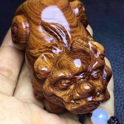 RoseWood Sculpture Pieces PI Xiu Pear Wood Carved Home Decoration Living Room Office Bookshelf Porch Mahogany Head Craft Gifts