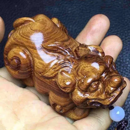 RoseWood Sculpture Pieces PI Xiu Pear Wood Carved Home Decoration Living Room Office Bookshelf Porch Mahogany Head Craft Gifts