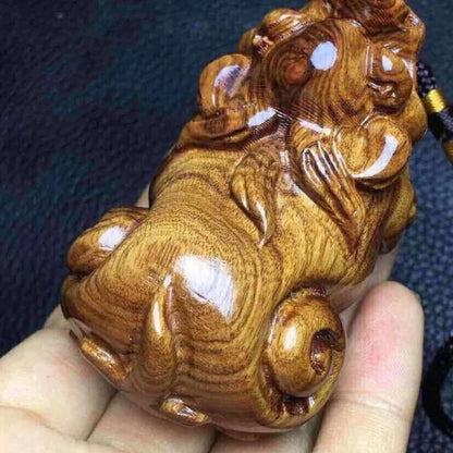 RoseWood Sculpture Pieces PI Xiu Pear Wood Carved Home Decoration Living Room Office Bookshelf Porch Mahogany Head Craft Gifts