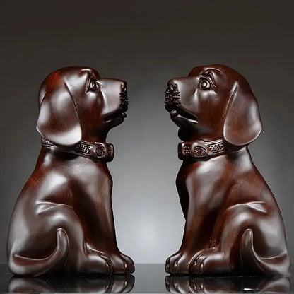 Rosewood EbonyWood Ornament Bring In Wealth and Treasur Zodiac dog Pray Blessing Home Office Decoration Modern Crafts