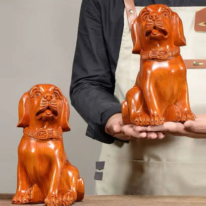 Rosewood EbonyWood Ornament Bring In Wealth and Treasur Zodiac dog Pray Blessing Home Office Decoration Modern Crafts
