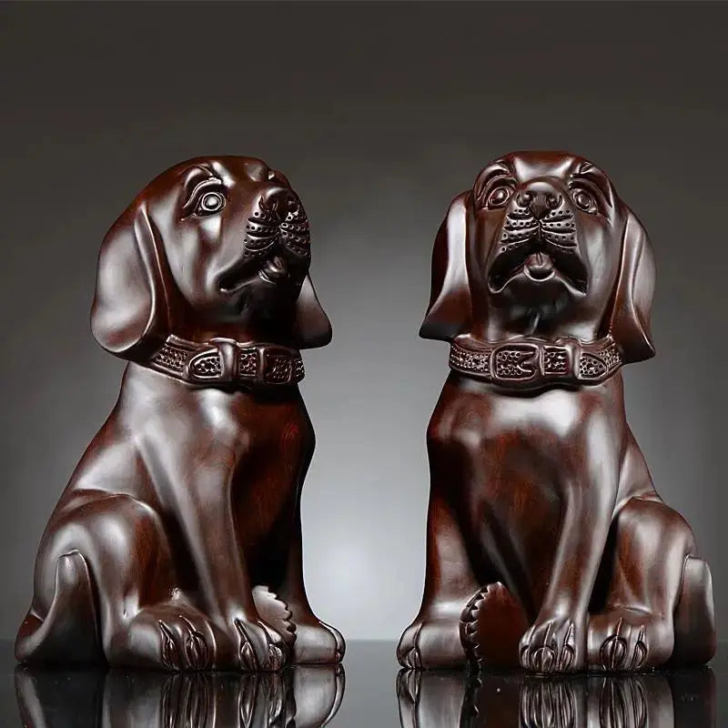 Rosewood EbonyWood Ornament Bring In Wealth and Treasur Zodiac dog Pray Blessing Home Office Decoration Modern Crafts