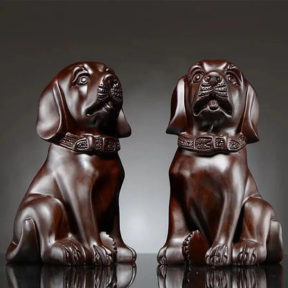 Rosewood EbonyWood Ornament Bring In Wealth and Treasur Zodiac dog Pray Blessing Home Office Decoration Modern Crafts