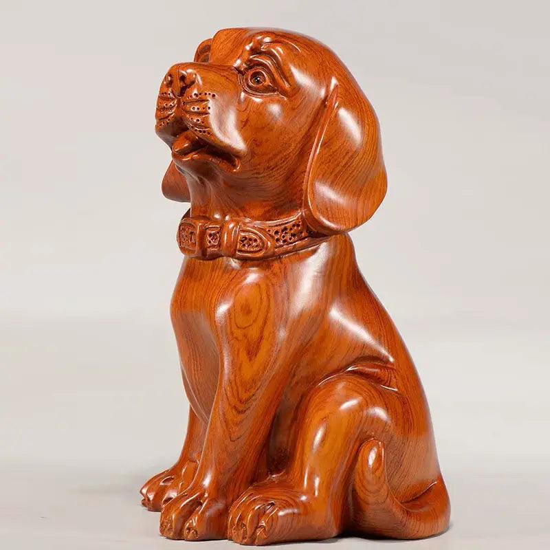 Rosewood EbonyWood Ornament Bring In Wealth and Treasur Zodiac dog Pray Blessing Home Office Decoration Modern Crafts