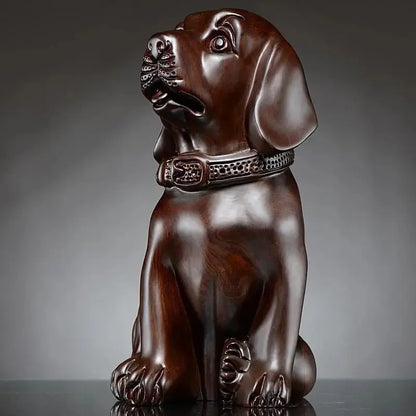 Rosewood EbonyWood Ornament Bring In Wealth and Treasur Zodiac dog Pray Blessing Home Office Decoration Modern Crafts