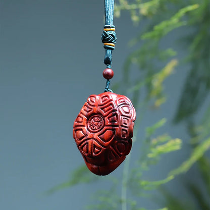 Rosewood Guaiacum Wood 6cm Turtle Shell Sculpture Pterocarpus Tinctorius Wood Statue Lucky Tortoise Pendant Home Decor