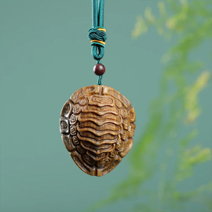 Rosewood Guaiacum Wood 6cm Turtle Shell Sculpture Pterocarpus Tinctorius Wood Statue Lucky Tortoise Pendant Home Decor