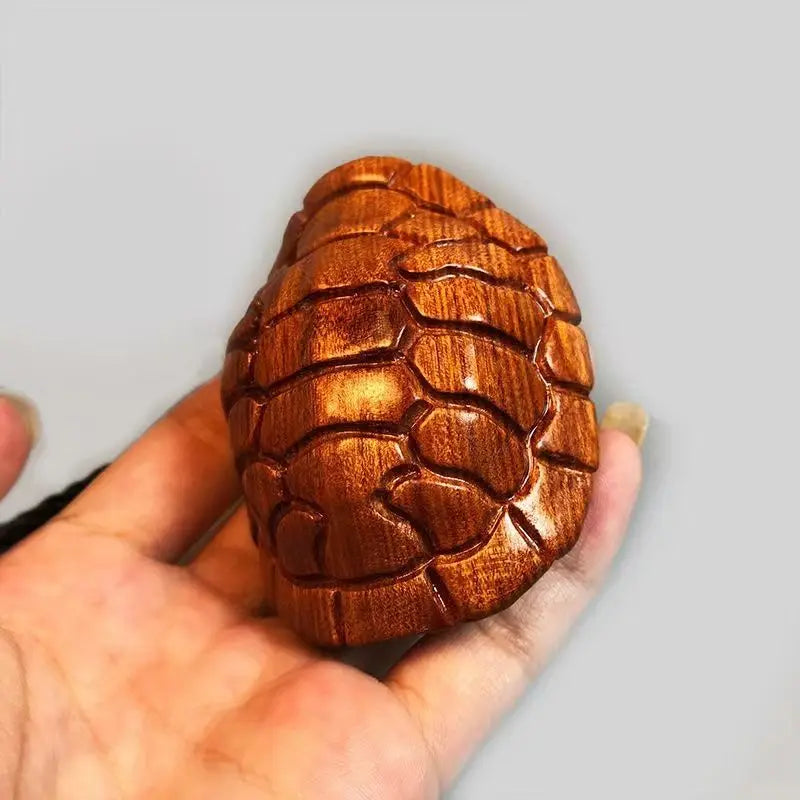 Rosewood Hand Piece Rich World Hand Piece Turtle Shell Wood Carving Artifact Pendant Decoration Wooden Statue Sculpture