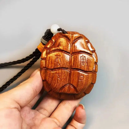 Rosewood Hand Piece Rich World Hand Piece Turtle Shell Wood Carving Artifact Pendant Decoration Wooden Statue Sculpture