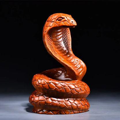 Rosewood Twelve Zodiac Snake Decoration Piece Amass Fortunes Solid Wood Carving Home Office Decoration Ebony Mahogany Artifact