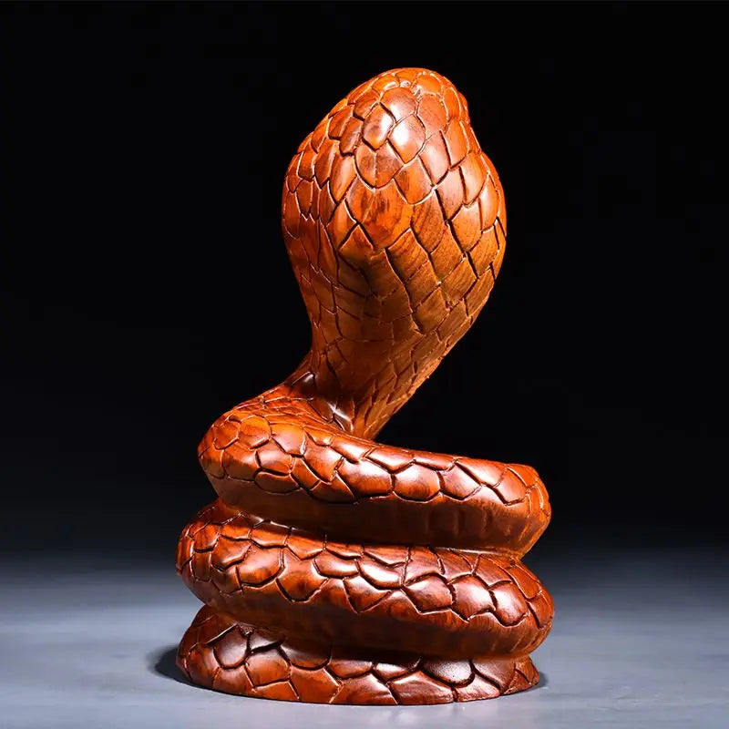 Rosewood Twelve Zodiac Snake Decoration Piece Amass Fortunes Solid Wood Carving Home Office Decoration Ebony Mahogany Artifact