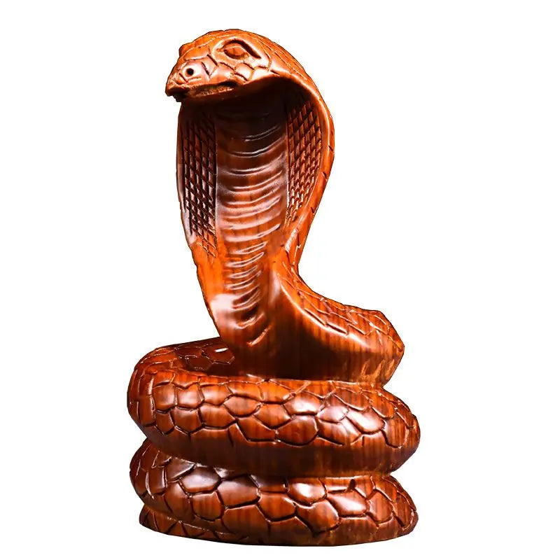 Rosewood Twelve Zodiac Snake Decoration Piece Amass Fortunes Solid Wood Carving Home Office Decoration Ebony Mahogany Artifact