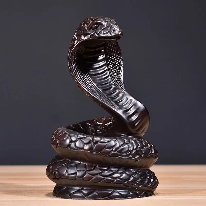 Rosewood Twelve Zodiac Snake Decoration Piece Amass Fortunes Solid Wood Carving Home Office Decoration Ebony Mahogany Artifact