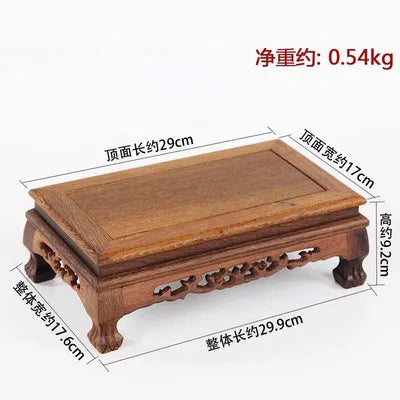 Rosewood carving crafts Buddha ornaments base chicken wing wooden rectangular vase odd stone base solid wood support