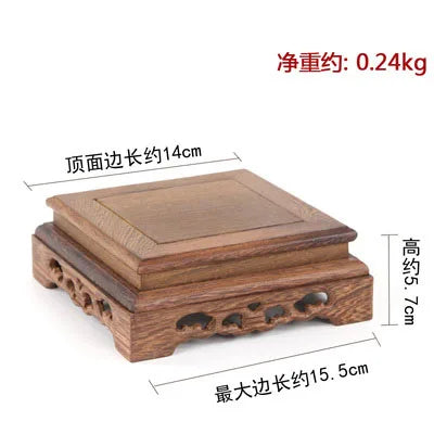 Rosewood carving crafts Buddha ornaments base chicken wing wooden rectangular vase odd stone base solid wood support