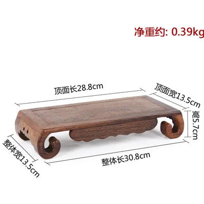 Rosewood carving crafts Buddha ornaments base chicken wing wooden rectangular vase odd stone base solid wood support