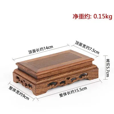 Rosewood carving crafts Buddha ornaments base chicken wing wooden rectangular vase odd stone base solid wood support