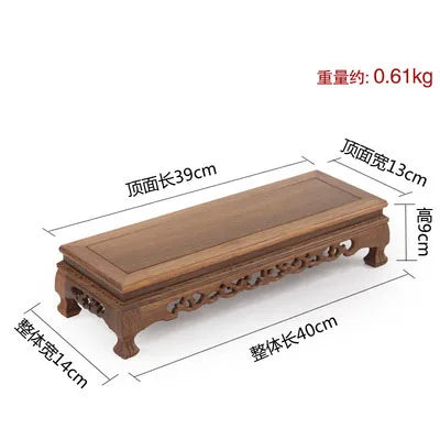 Rosewood carving crafts Buddha ornaments base chicken wing wooden rectangular vase odd stone base solid wood support