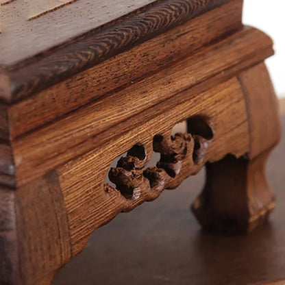 Rosewood carving crafts Buddha ornaments base chicken wing wooden rectangular vase odd stone base solid wood support