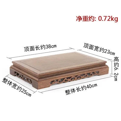 Rosewood carving crafts Buddha ornaments base chicken wing wooden rectangular vase odd stone base solid wood support
