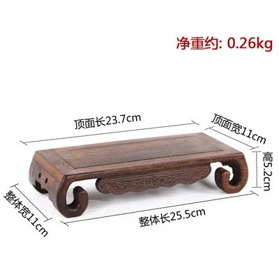 Rosewood carving crafts Buddha ornaments base chicken wing wooden rectangular vase odd stone base solid wood support
