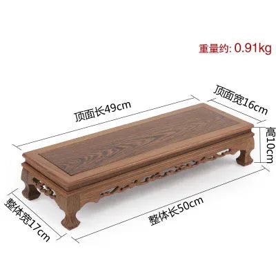 Rosewood carving crafts Buddha ornaments base chicken wing wooden rectangular vase odd stone base solid wood support