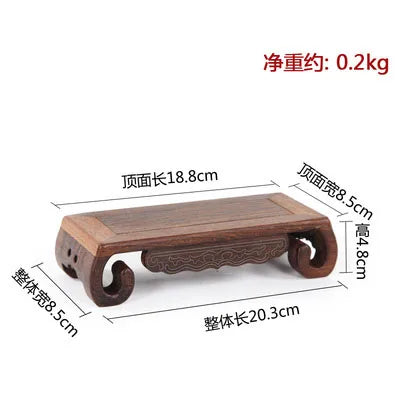 Rosewood carving crafts Buddha ornaments base chicken wing wooden rectangular vase odd stone base solid wood support