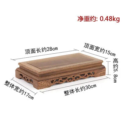 Rosewood carving crafts Buddha ornaments base chicken wing wooden rectangular vase odd stone base solid wood support