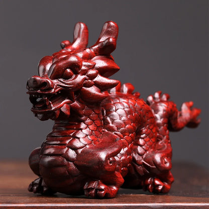 Rosewood green sandalwood sculpture animal auspicious dragon wooden carving like zodiac dragon decoration mascot decoration