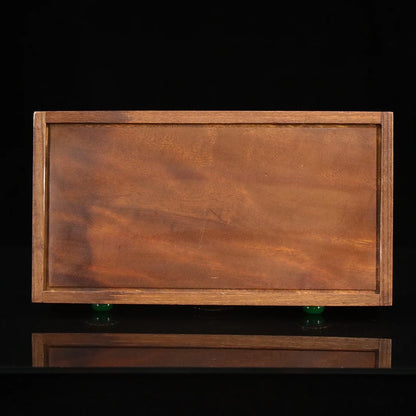 Rosewood hand-carved inlaid gemstone jewelry box
