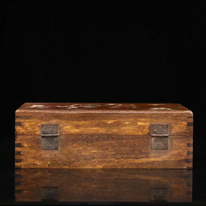 Rosewood inlaid shell inlaid gemstone jewelry box.