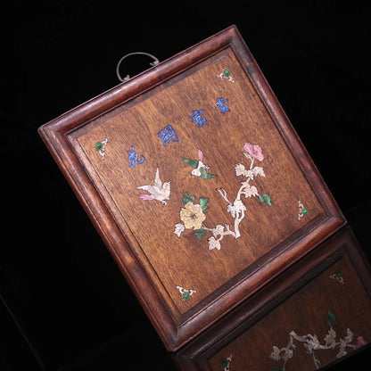 Rosewood inlaid with shells, gems and flowers blooming rich and honorable plaques.