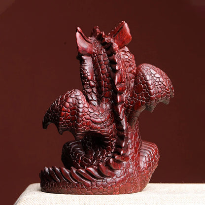 Rosewood statue Solid wood fire dragon baby Dragon Year decoration mascot Zodiac dragon wood sculpture collection