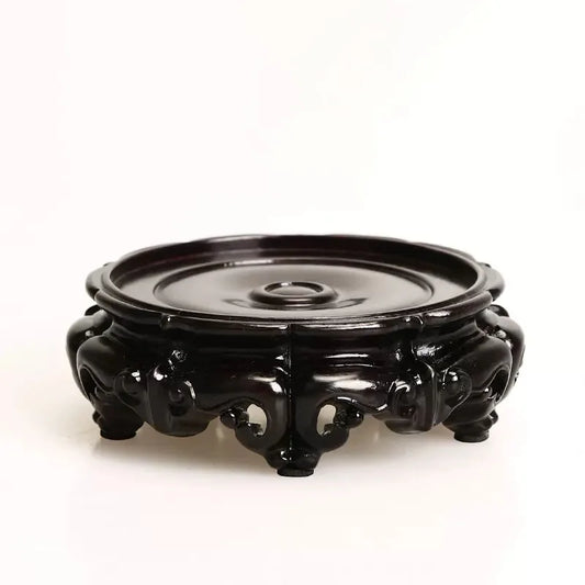 Rosewood whole wood carving round teapot, aquarium, stone Buddha vase, flowerpot base, strange stone, solid wood bracket