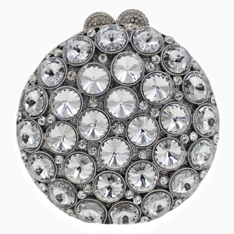 Roundness Gold Diamond Wedding Dress Bags Bridal Crystal  Purses Metal Women Rhinestones Clutch Purse Designer Evening Bags
