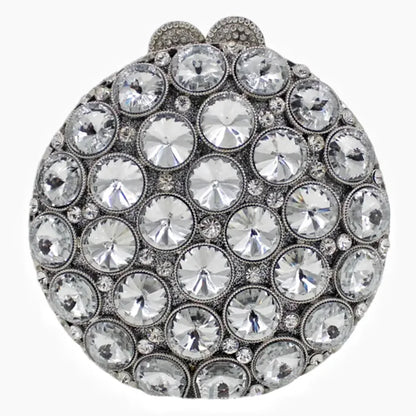 Roundness Gold Diamond Wedding Dress Bags Bridal Crystal  Purses Metal Women Rhinestones Clutch Purse Designer Evening Bags