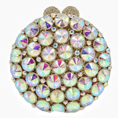 Roundness Gold Diamond Wedding Dress Bags Bridal Crystal  Purses Metal Women Rhinestones Clutch Purse Designer Evening Bags
