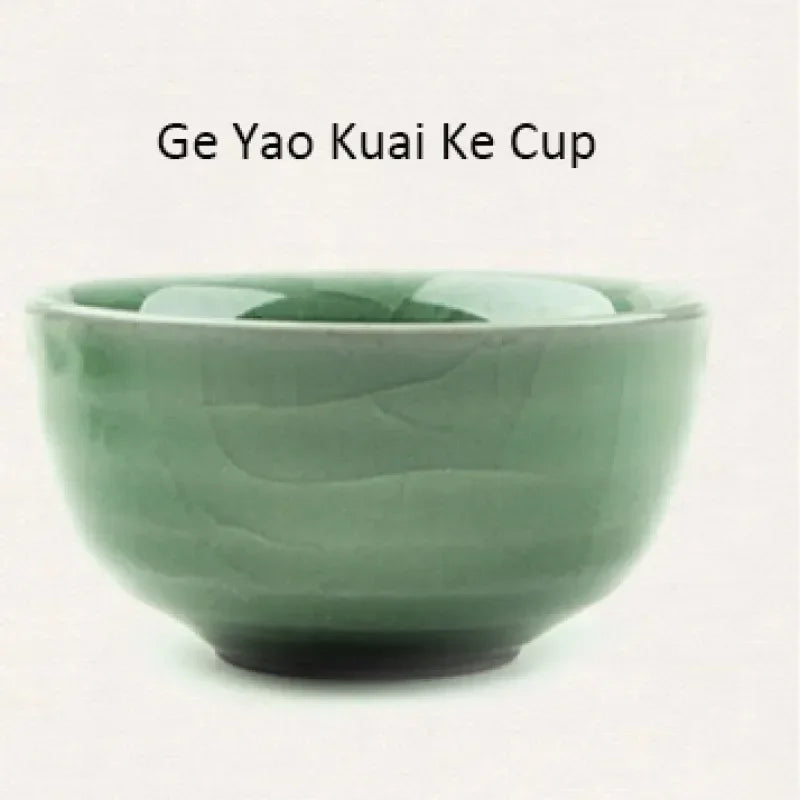Ru Kiln Portable Kuai Ke Tea Cup Tea Kit Travel Friendly quick-off cup anti-scalding teapot companion gift