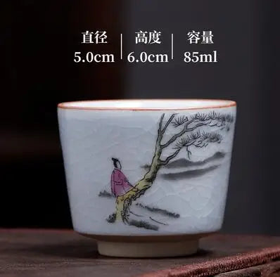 Ru Kiln Tea Cup, Ru Porcelain Can Raise, Open Piece Ceramic Master Cup, Large Kungfu Tea Cup, Handmade Tea Bowl
